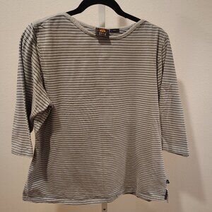 Route 66 Women's Striped Top 3/4 Sleeve Stretch Round Neckline
